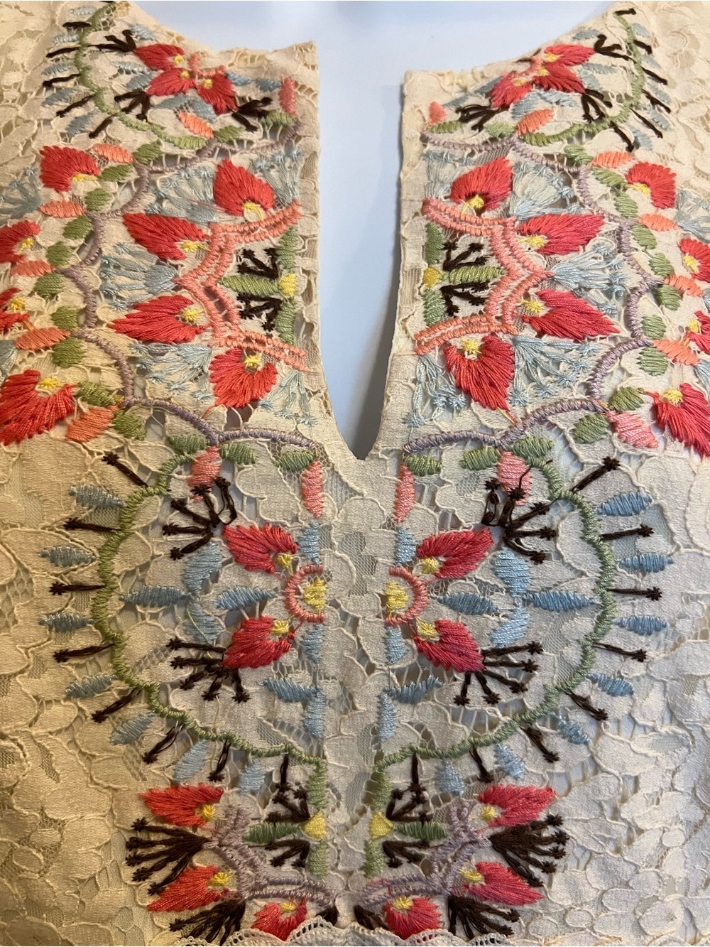 Sundance Yellow Lace Embroidered Sleeveless Dress Size 10 - Picture 4 of 10